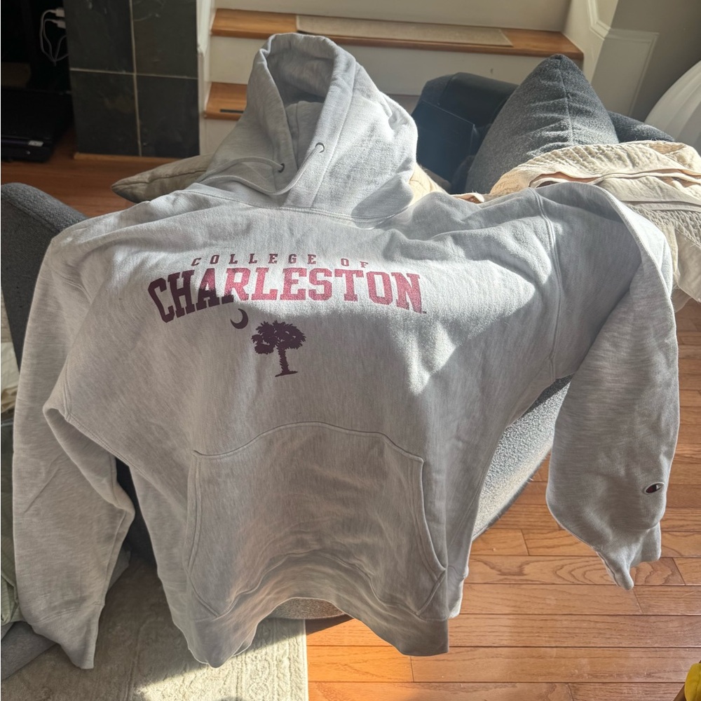 Champion Light Gray Reverse Weave Hoodie